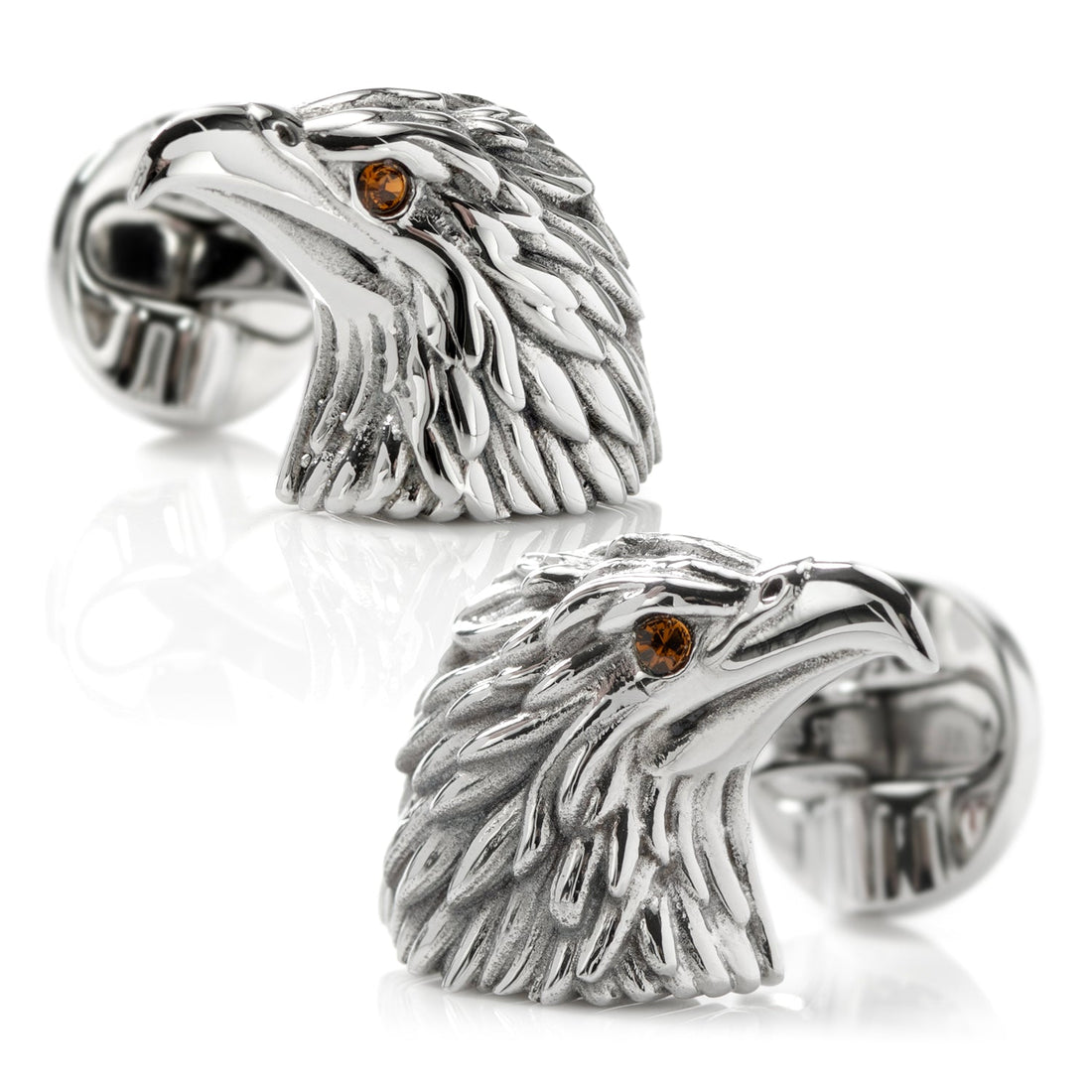 Stainless Steel Eagle Head Cufflinks by Cufflinks.com
