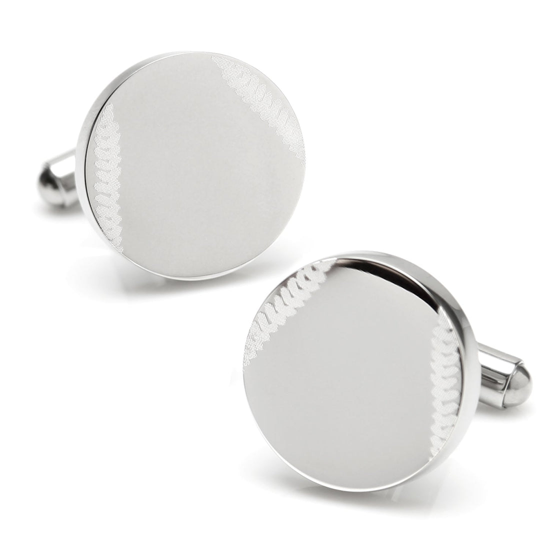Stainless Steel Engravable Baseball Cufflinks by Cufflinks.com