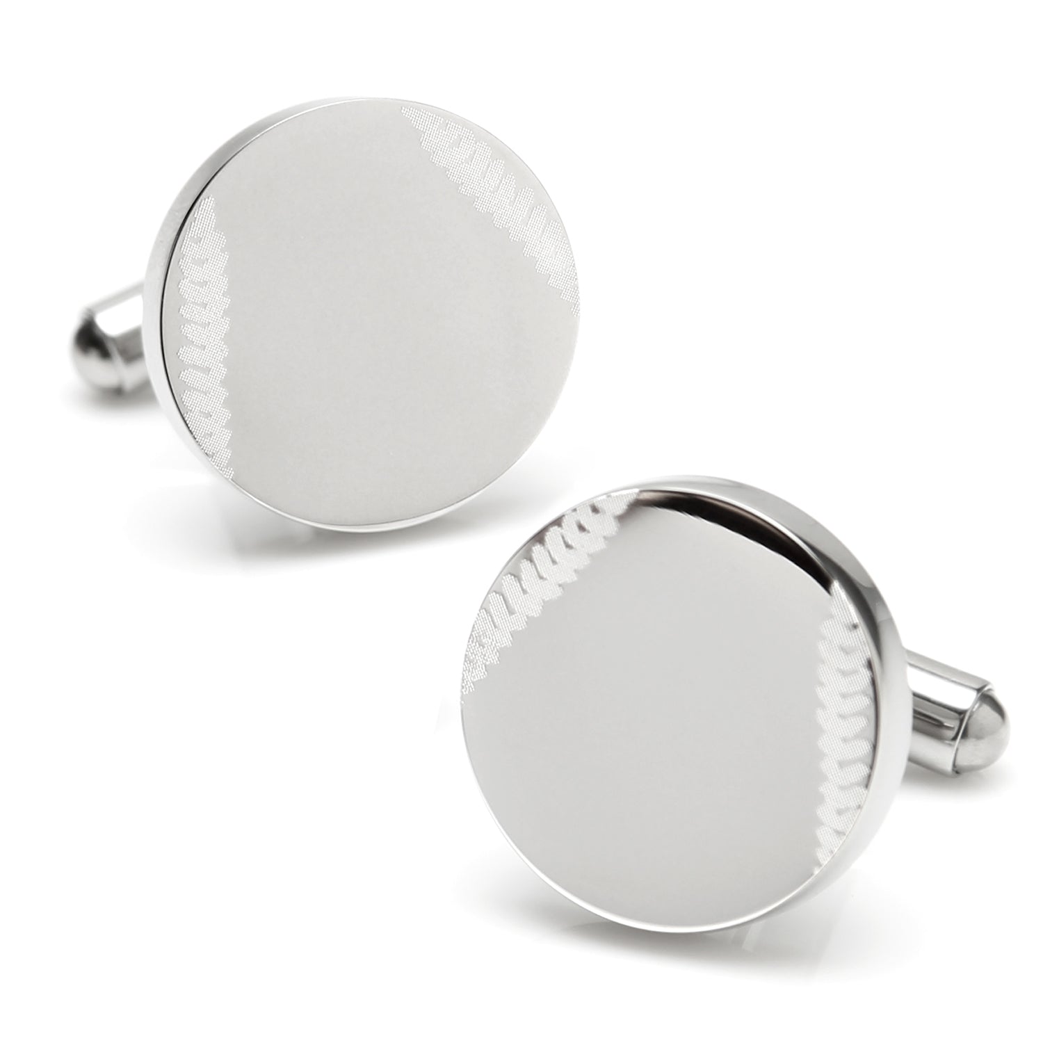 Stainless Steel Engravable Baseball Cufflinks by Cufflinks.com