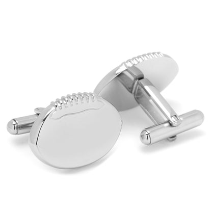 Stainless Steel Engravable Football Cufflinks by Cufflinks.com