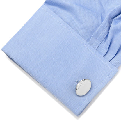 Stainless Steel Engravable Football Cufflinks by Cufflinks.com
