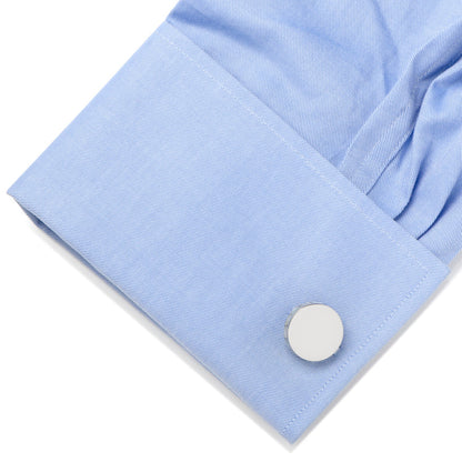 Stainless Steel Mother of Pearl Mosaic Engravable Cufflinks by Cufflinks.com