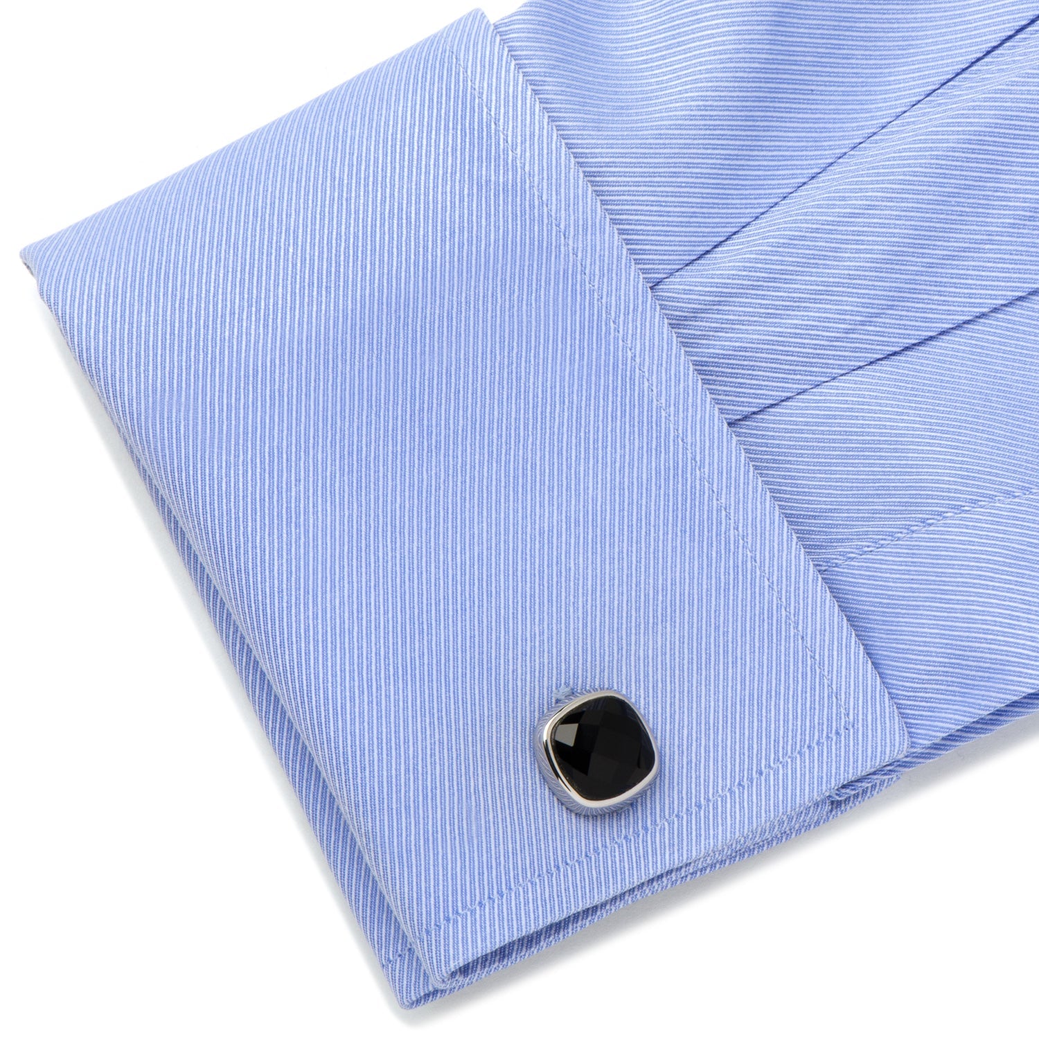 Faceted Onyx Cushion Cufflinks by Cufflinks.com