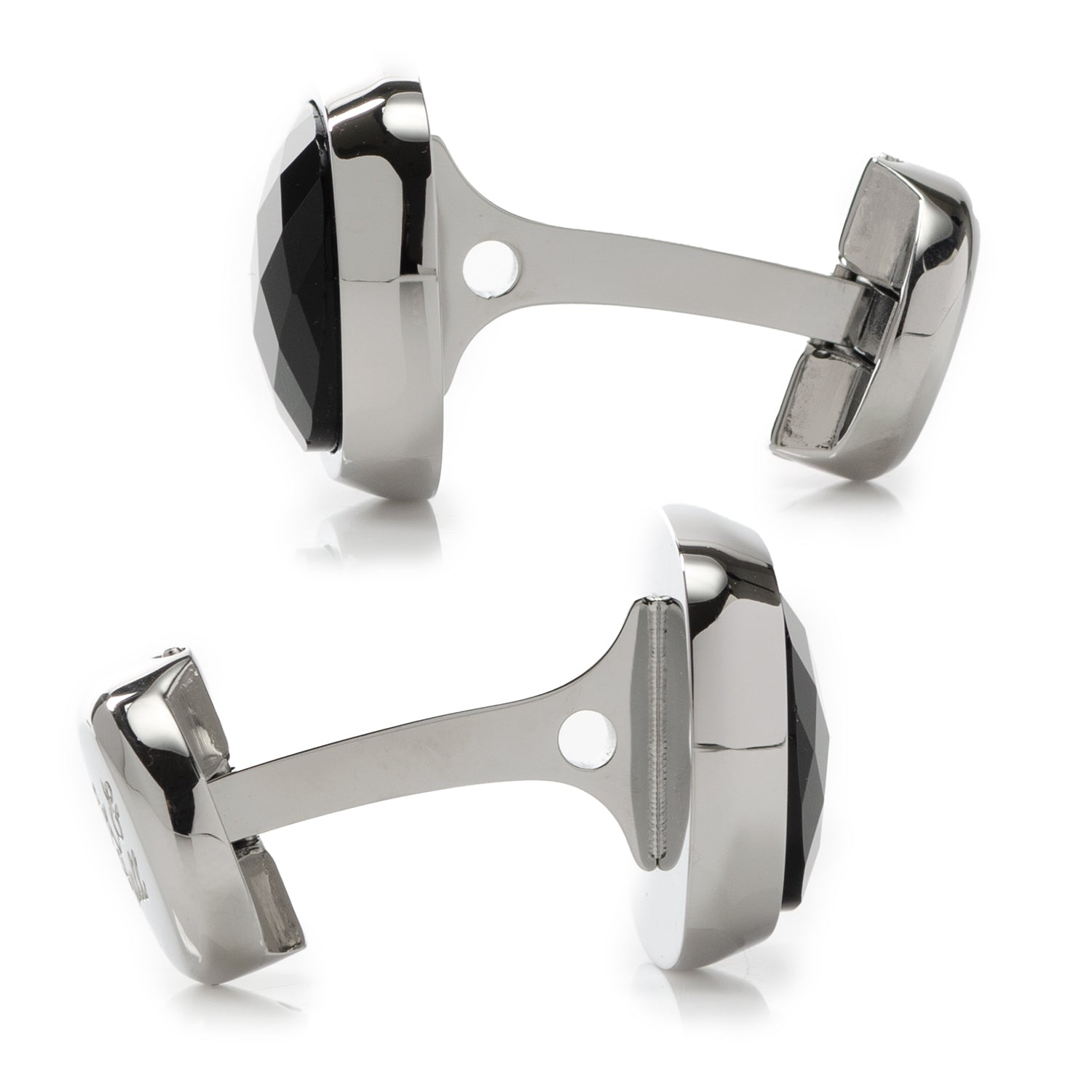 Faceted Onyx Cushion Cufflinks by Cufflinks.com