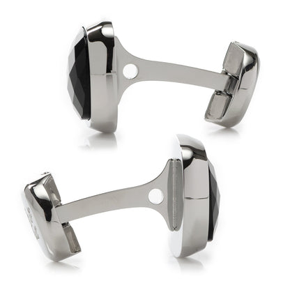 Faceted Onyx Cushion Cufflinks by Cufflinks.com