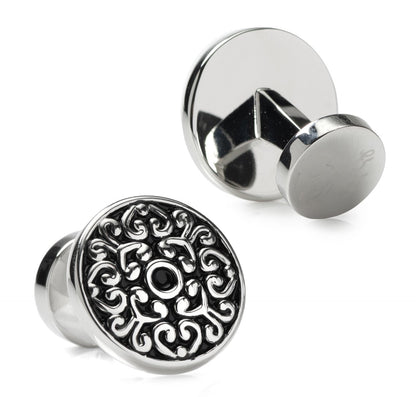 Antique Filigree Round Cufflinks by Cufflinks.com