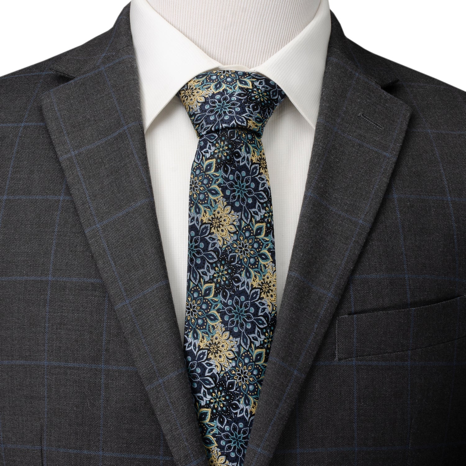 Kaleido Floral Navy Tan Accented Men&