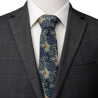 Kaleido Floral Navy Tan Accented Men&