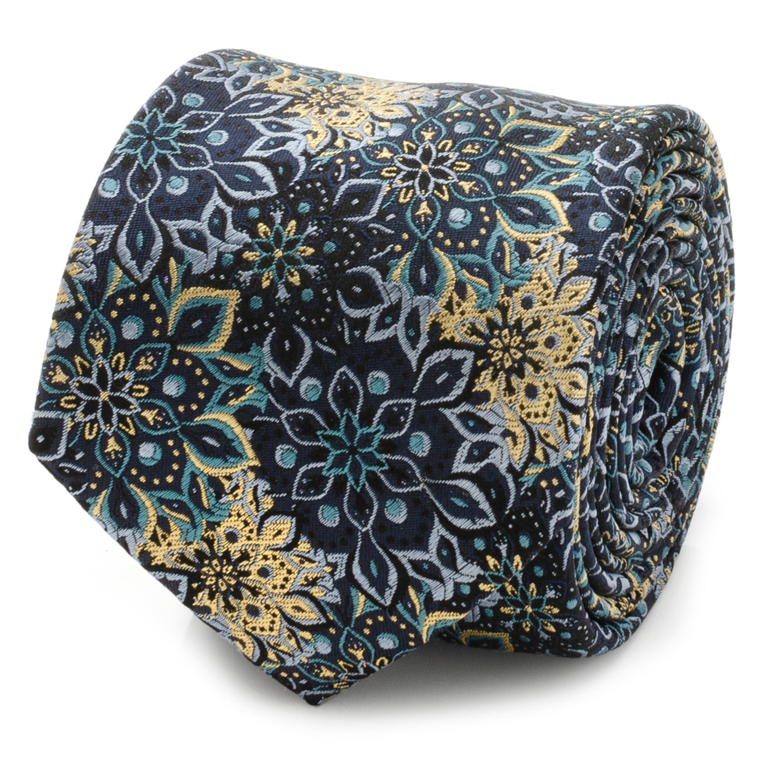 Kaleido Floral Navy Tan Accented Men&