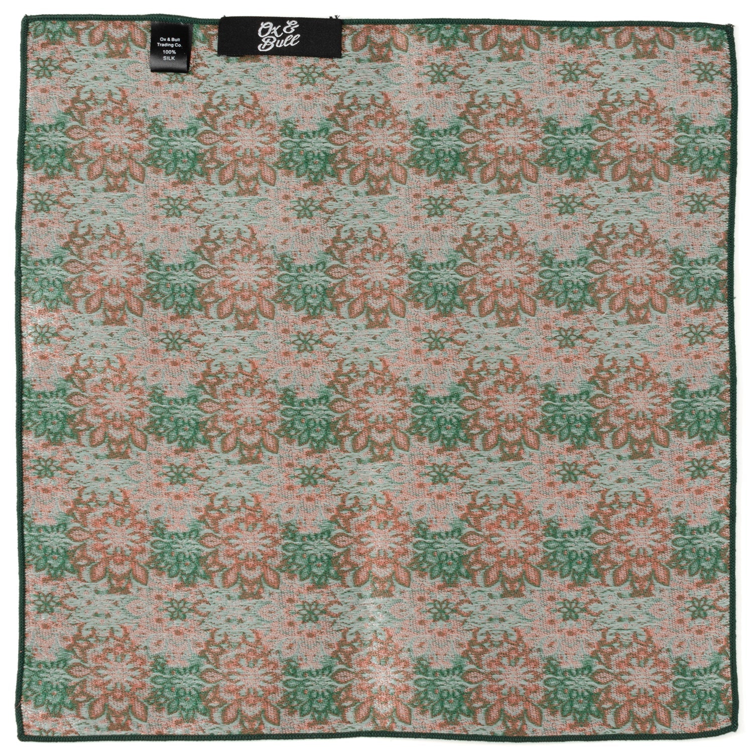 Green Floral Tie and Pocket Square Gift Set by Cufflinks.com