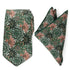 Green Floral Tie and Pocket Square Gift Set by Cufflinks.com