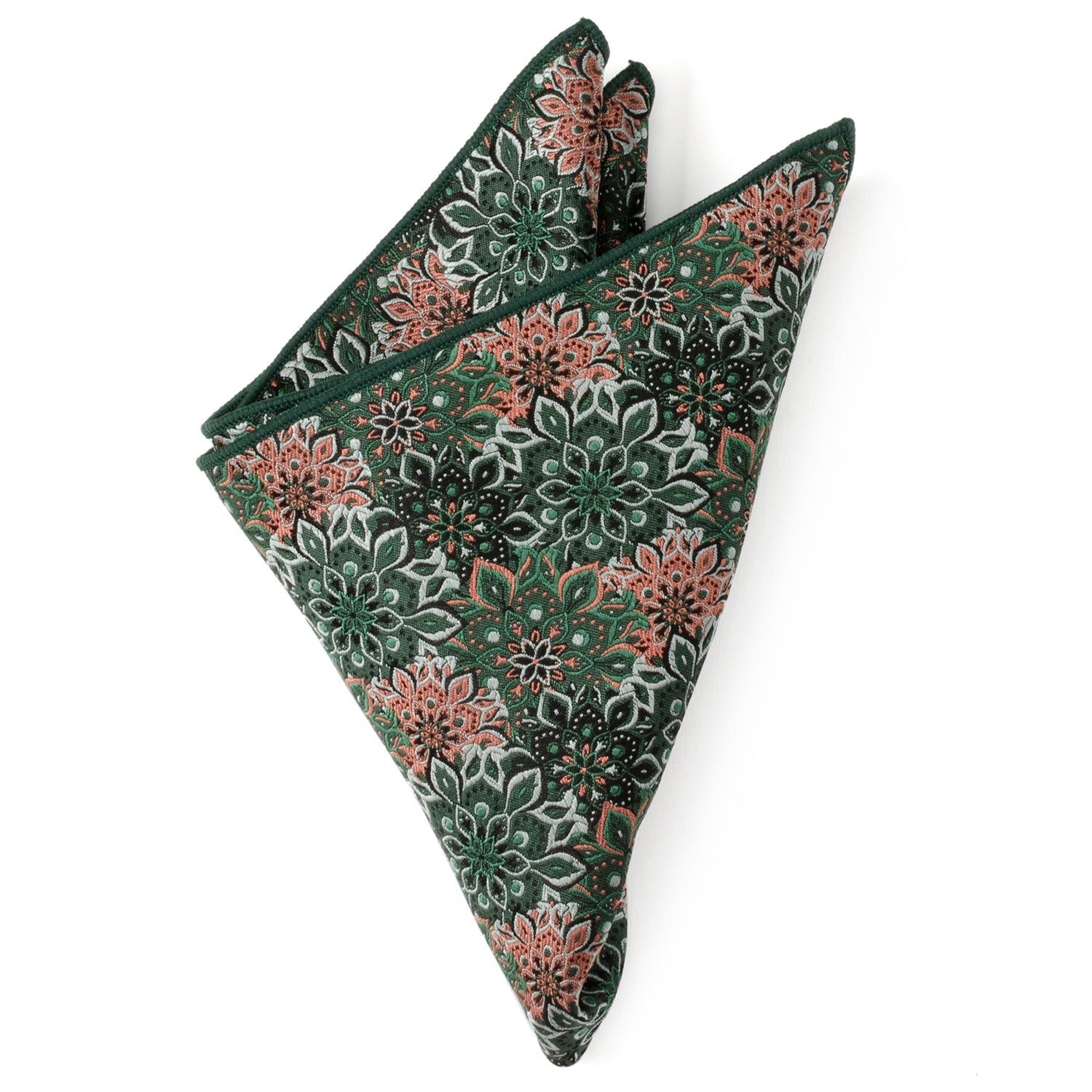 Green Floral Pocket Square by Cufflinks.com
