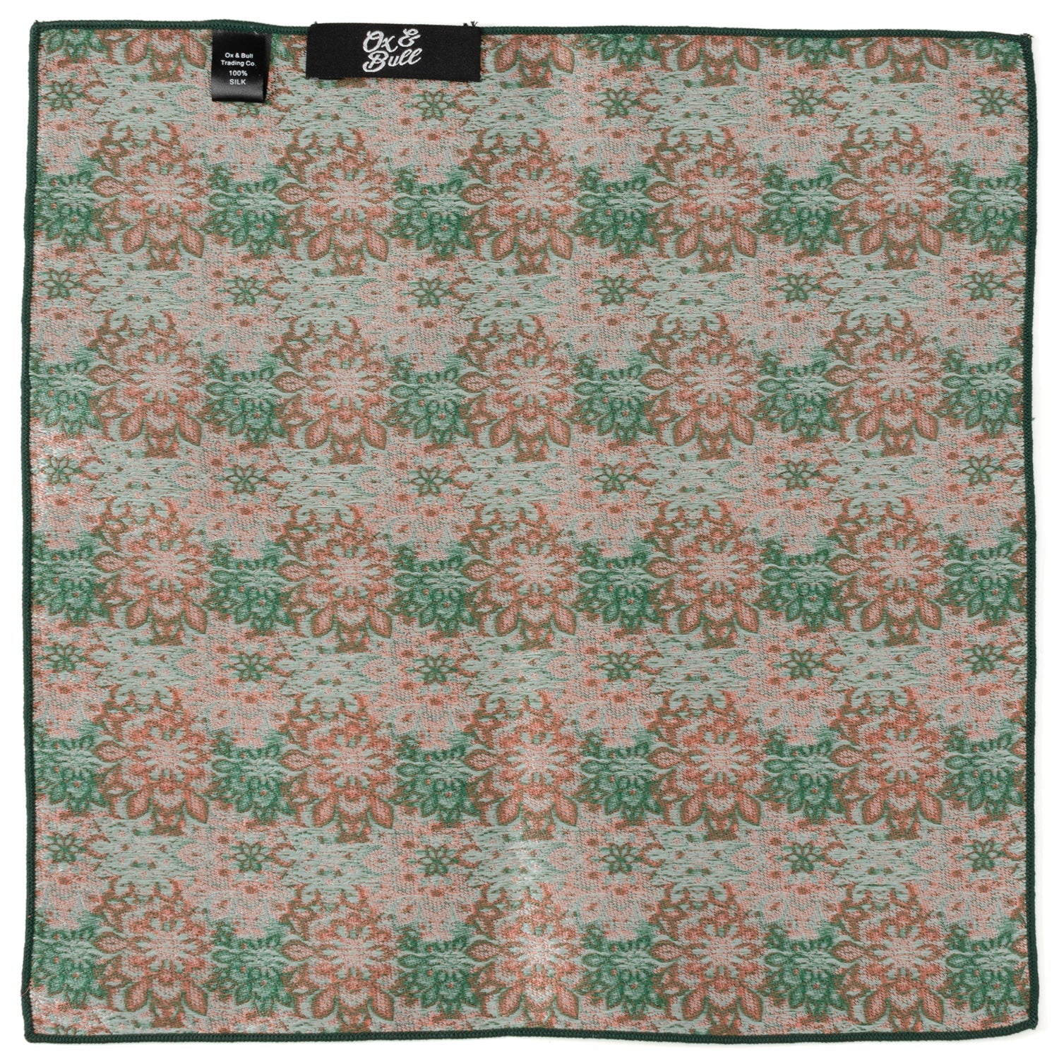 Green Floral Pocket Square by Cufflinks.com