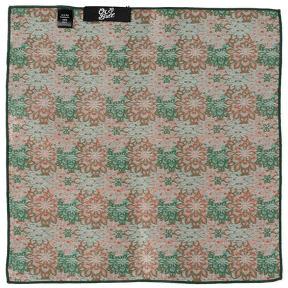 Green Floral Pocket Square by Cufflinks.com