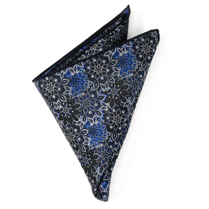 Navy Floral Pocket Square  DestGlow