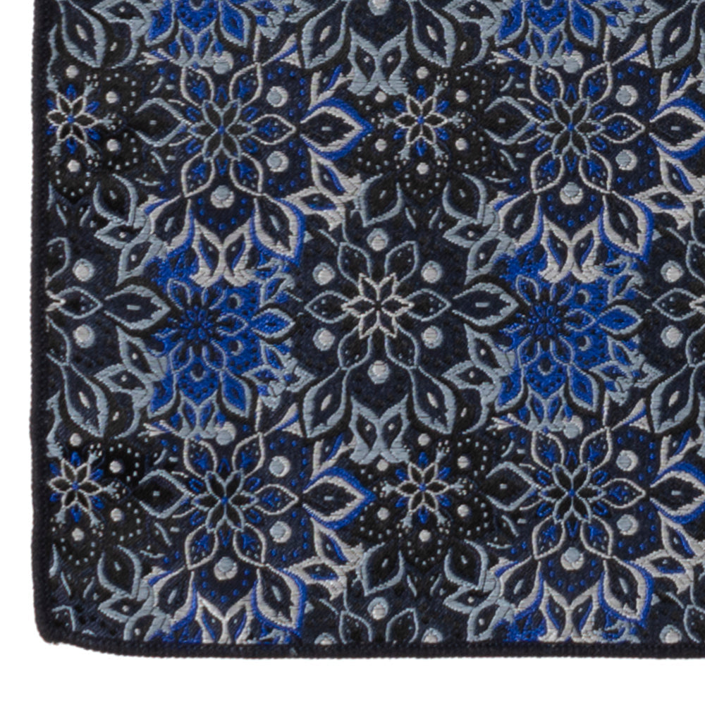 Navy Floral Pocket Square  DestGlow