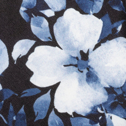 Painted Floral Black Silk Men&