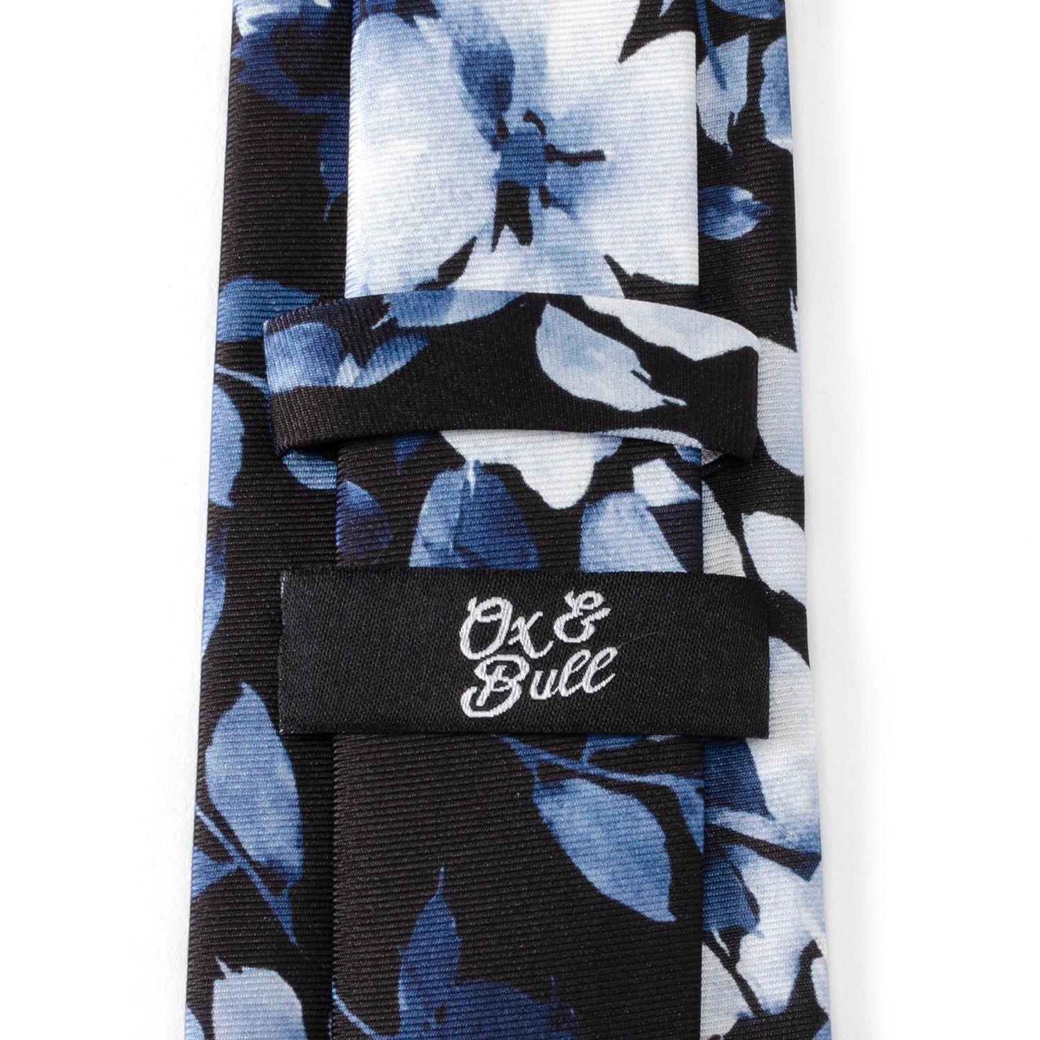 Painted Floral Black Silk Men&