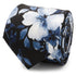 Painted Floral Black Silk Men&