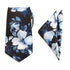 Painted Floral Blue Necktie and Pocket Square Gift Set by Cufflinks.com