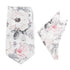 Painted Floral Gray Necktie and Pocket Square Gift Set by Cufflinks.com