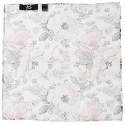 Painted Floral Gray Pocket Square by Cufflinks.com