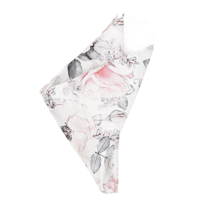 Painted Floral Gray Pocket Square by Cufflinks.com