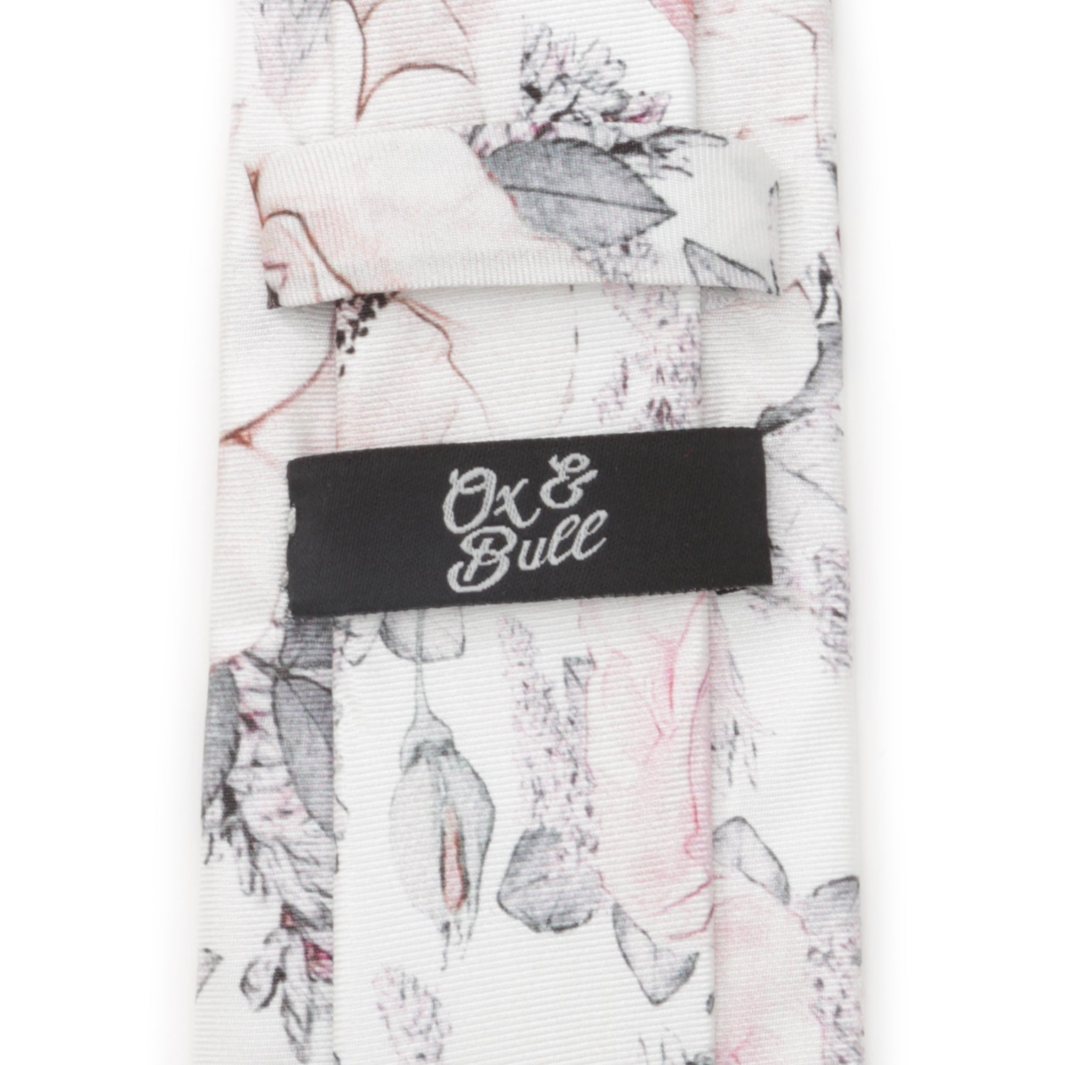 Painted Floral Gray Silk Men&