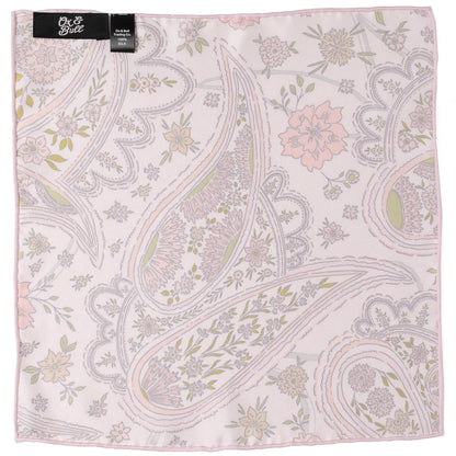 Floral Blush Paisley Pocket Square by Cufflinks.com