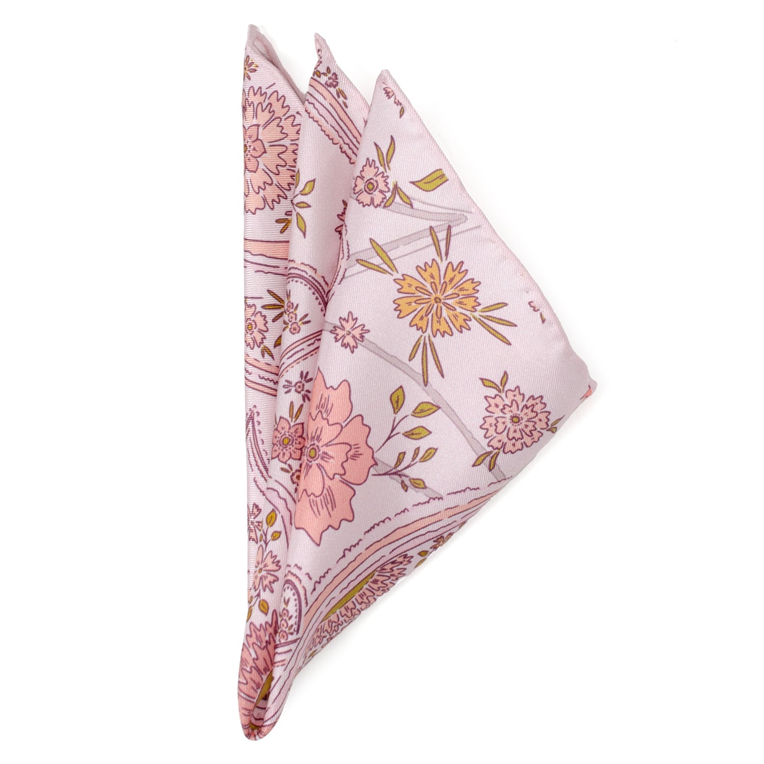 Floral Blush Paisley Pocket Square by Cufflinks.com