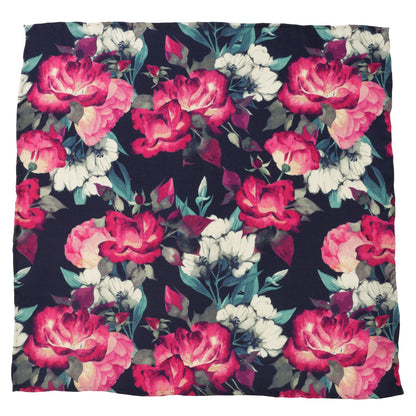 Painted Floral Navy Necktie and Pocket Square Gift Set by Cufflinks.com