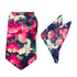 Painted Floral Navy Necktie and Pocket Square Gift Set by Cufflinks.com
