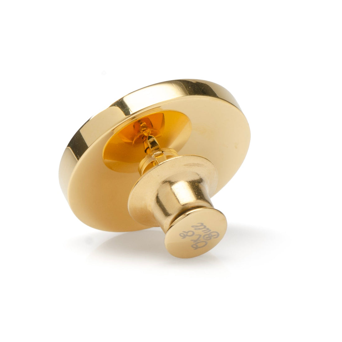 Gold Stainless Steel Round Infinity Engravable Lapel Pin by Cufflinks.com