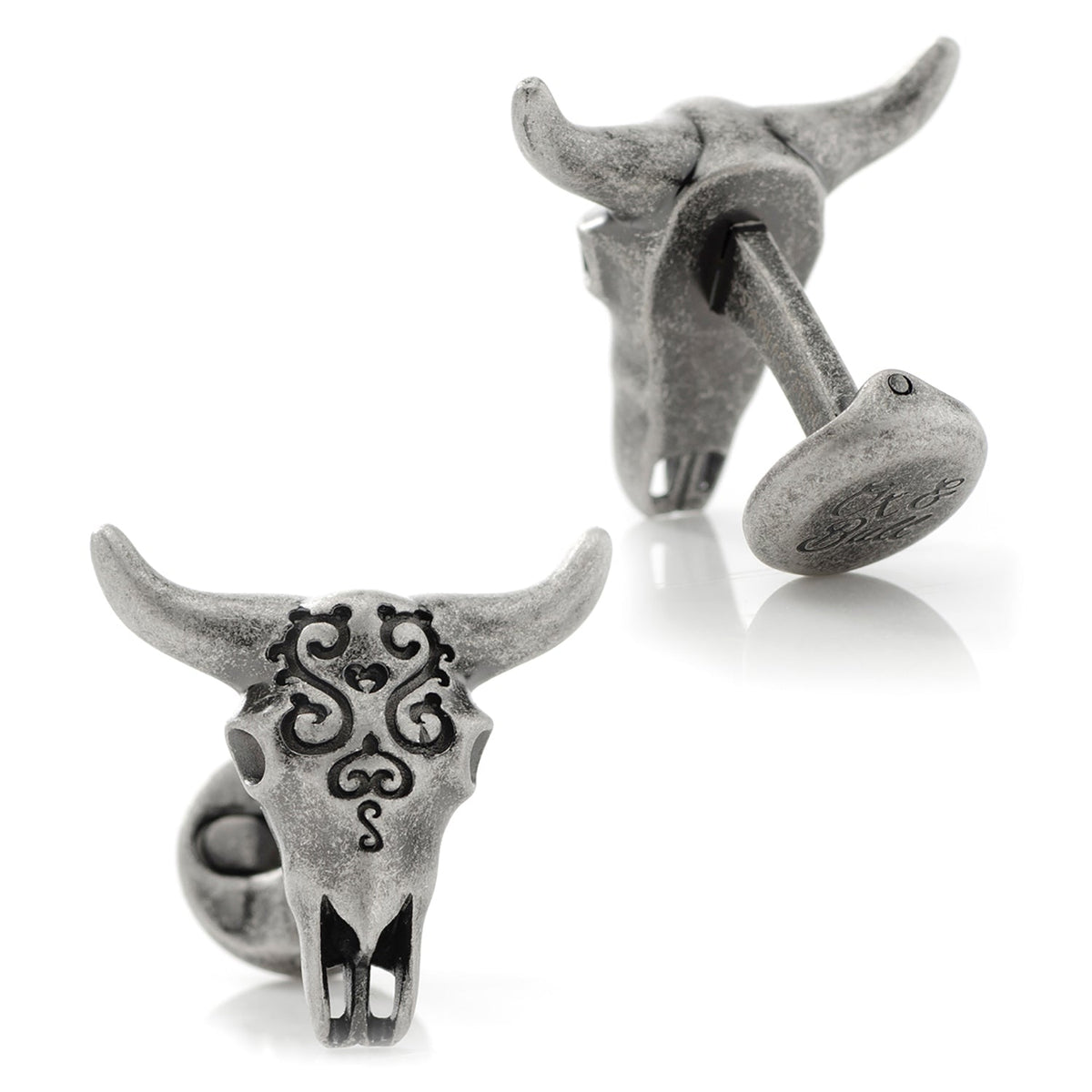 Antique Stainless Steel Carved Cow&