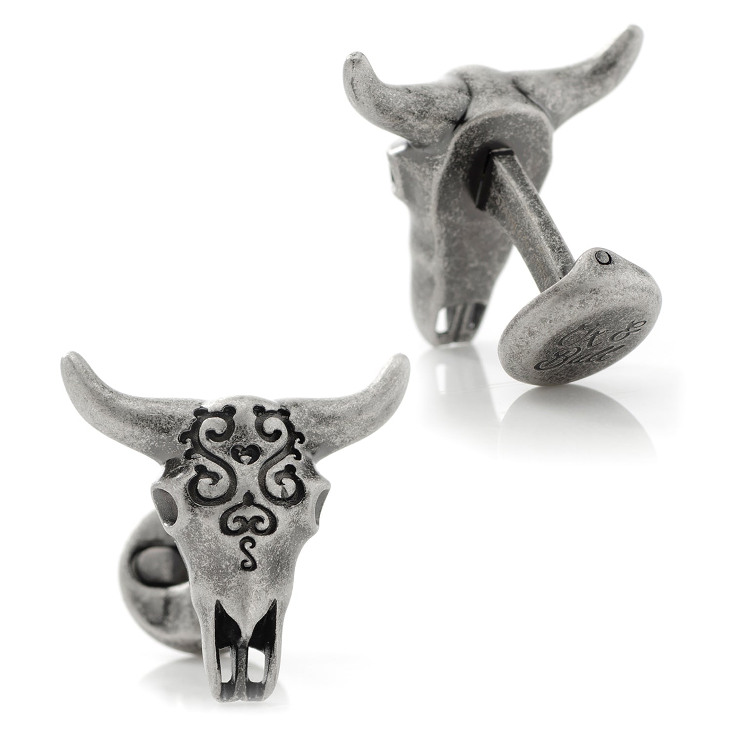 Antique Stainless Steel Carved Cow&