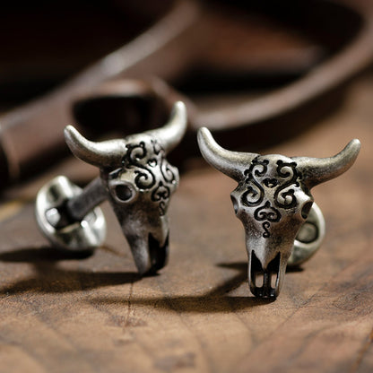 Antique Stainless Steel Carved Cow&