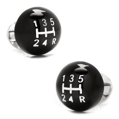 3D Black Gear Shifter Cufflinks by Cufflinks.com