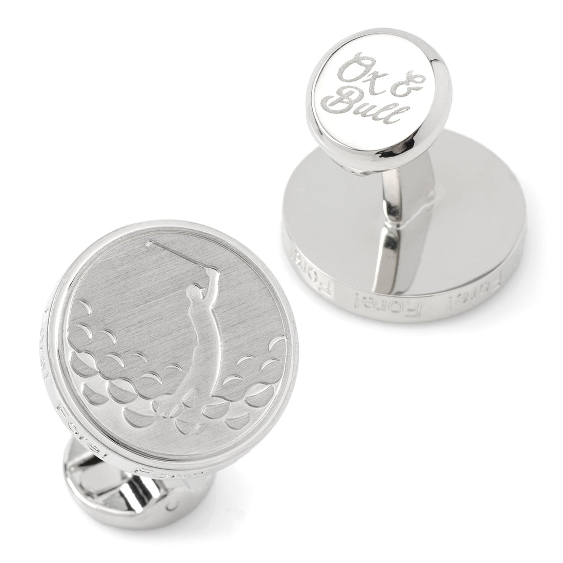Golf Fore Silver Cufflinks by Cufflinks.com