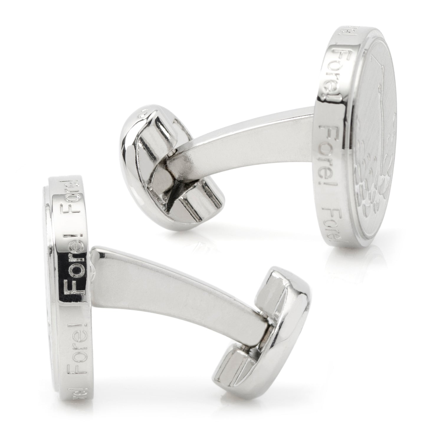 Golf Fore Silver Cufflinks by Cufflinks.com