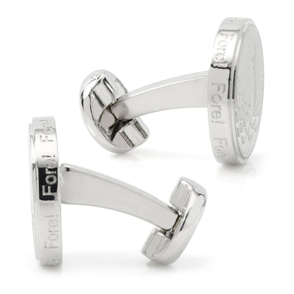 Golf Fore Silver Cufflinks by Cufflinks.com