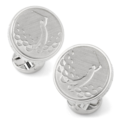 Golf Fore Silver Cufflinks by Cufflinks.com
