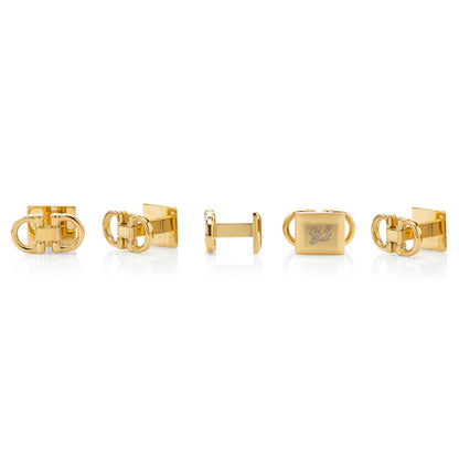 Horse Bit Gold Stainless Steel 5-Stud Set by Cufflinks.com