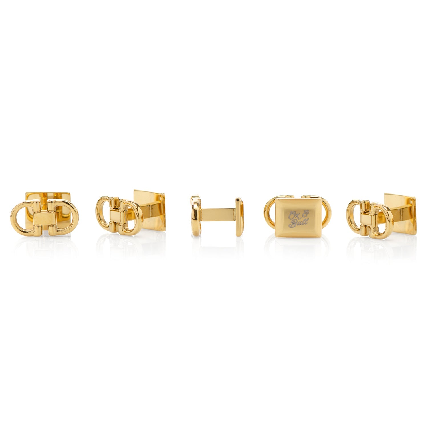 Horse Bit Gold Stainless Steel 5-Studs by Cufflinks.com