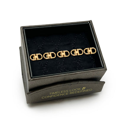 Horse Bit Gold Stainless Steel 5-Studs by Cufflinks.com