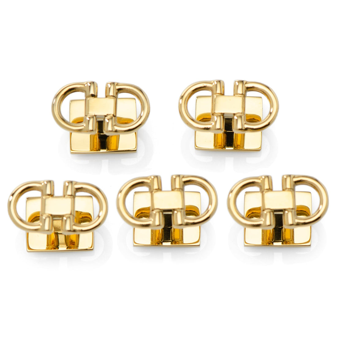 Horse Bit Gold Stainless Steel 5-Studs by Cufflinks.com