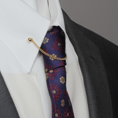 Stainless Steel Gold Chain Collar Bar by Cufflinks.com