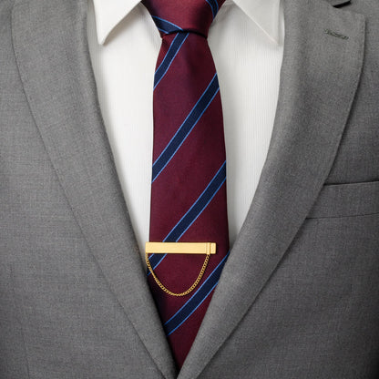 Stainless Steel Gold Chain Tie Clip by Cufflinks.com