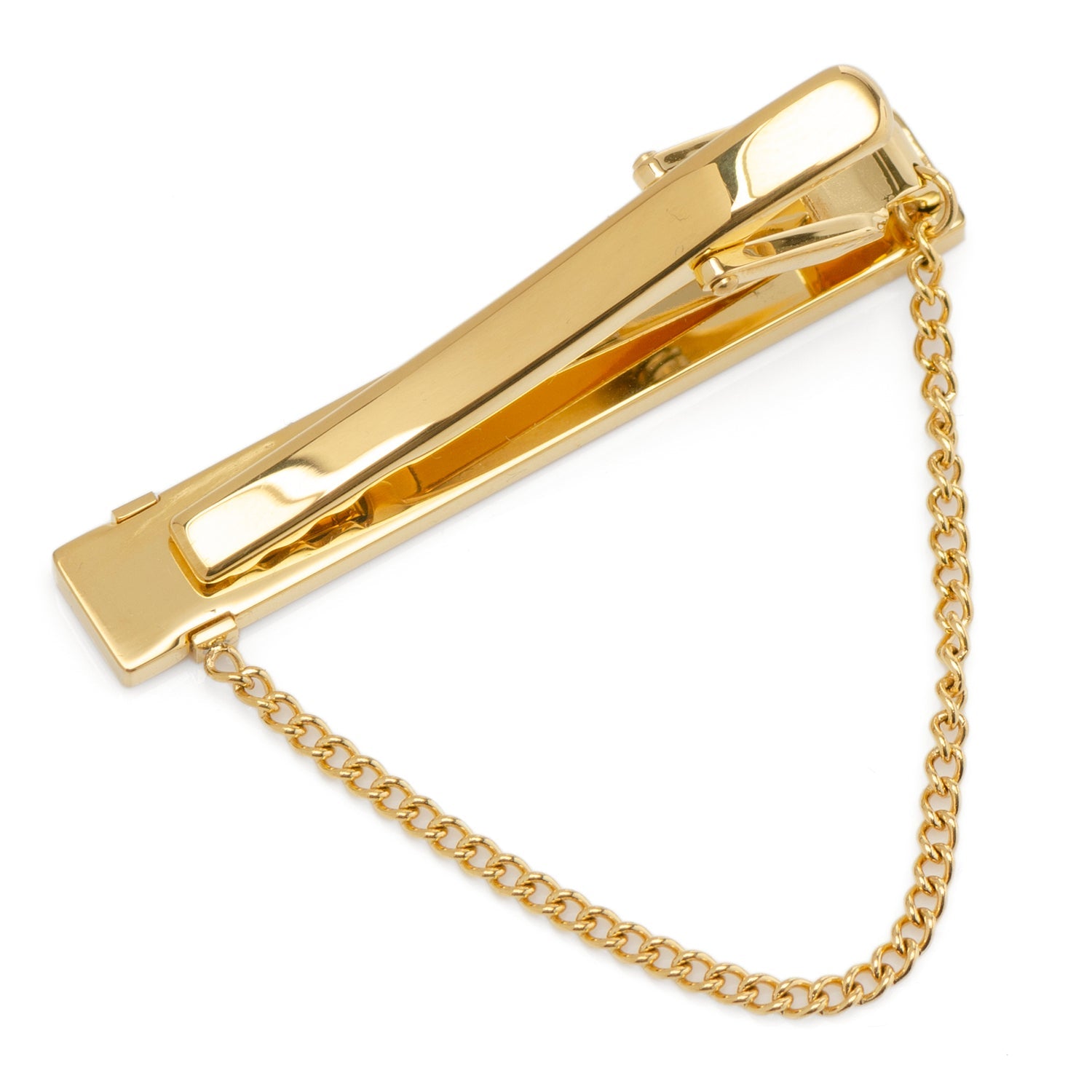 Stainless Steel Gold Chain Tie Clip by Cufflinks.com