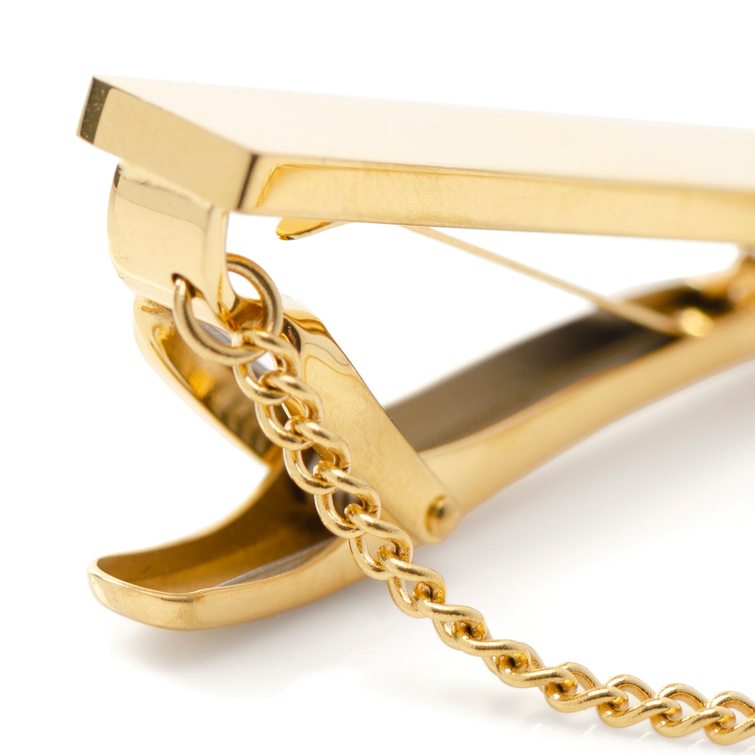 Stainless Steel Gold Chain Tie Clip by Cufflinks.com