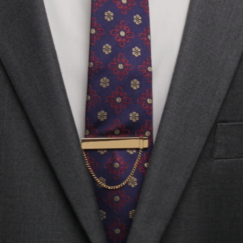 Stainless Steel Gold Chain Tie Clip by Cufflinks.com